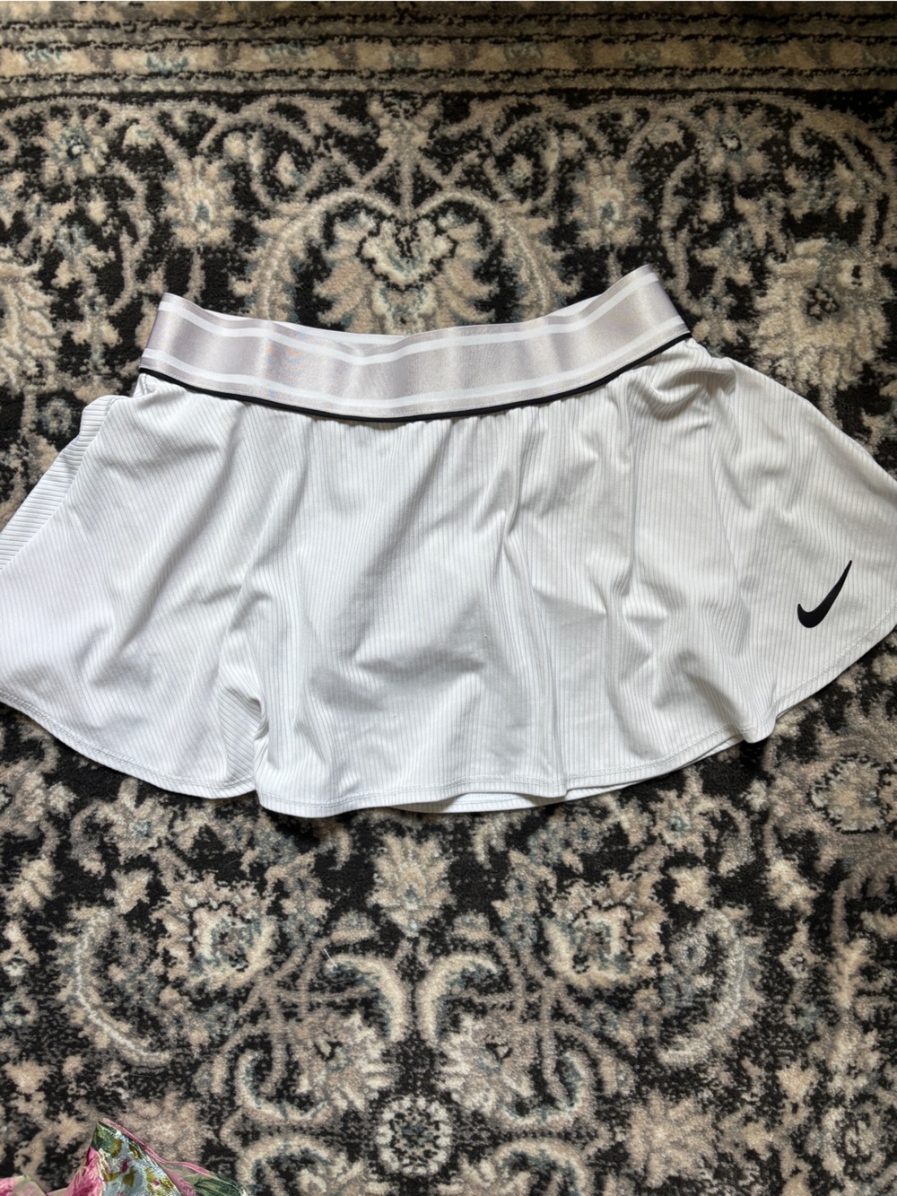 Nike White tennis skirt with Black Swoosh